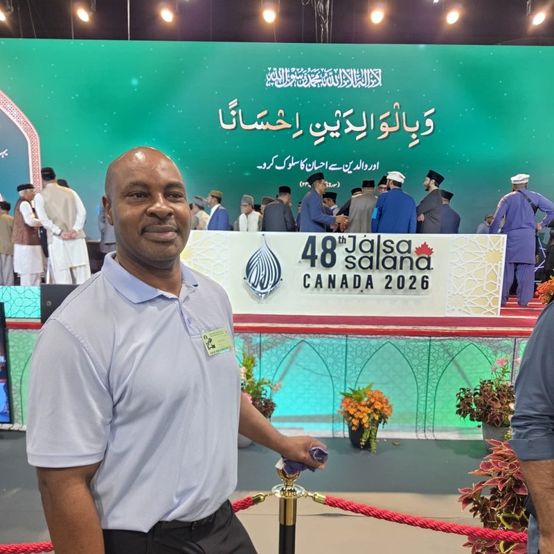 Fitz-Roy Gordon attending the Jalsa Salana Canada 2026 convention